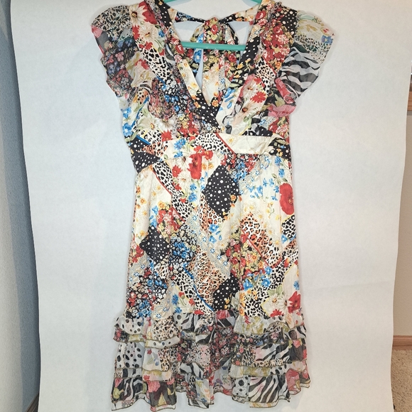 Mixed Pattern Mini Dress - Picture 2 of 12